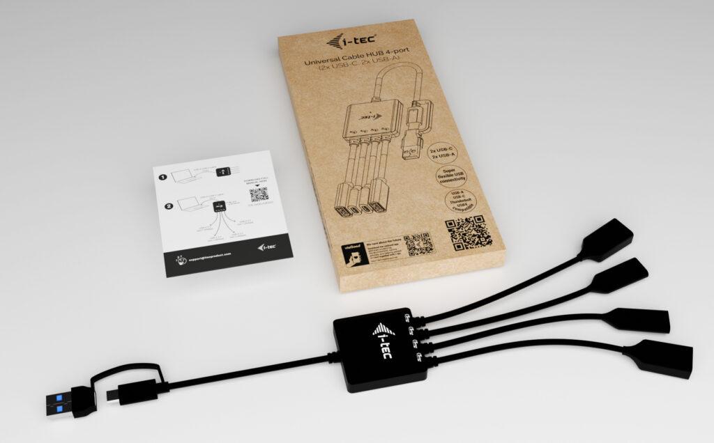 i-tec USB-C/ USB-A Cable HUB 4 port (2x USB-C, 2x USB-A) 
