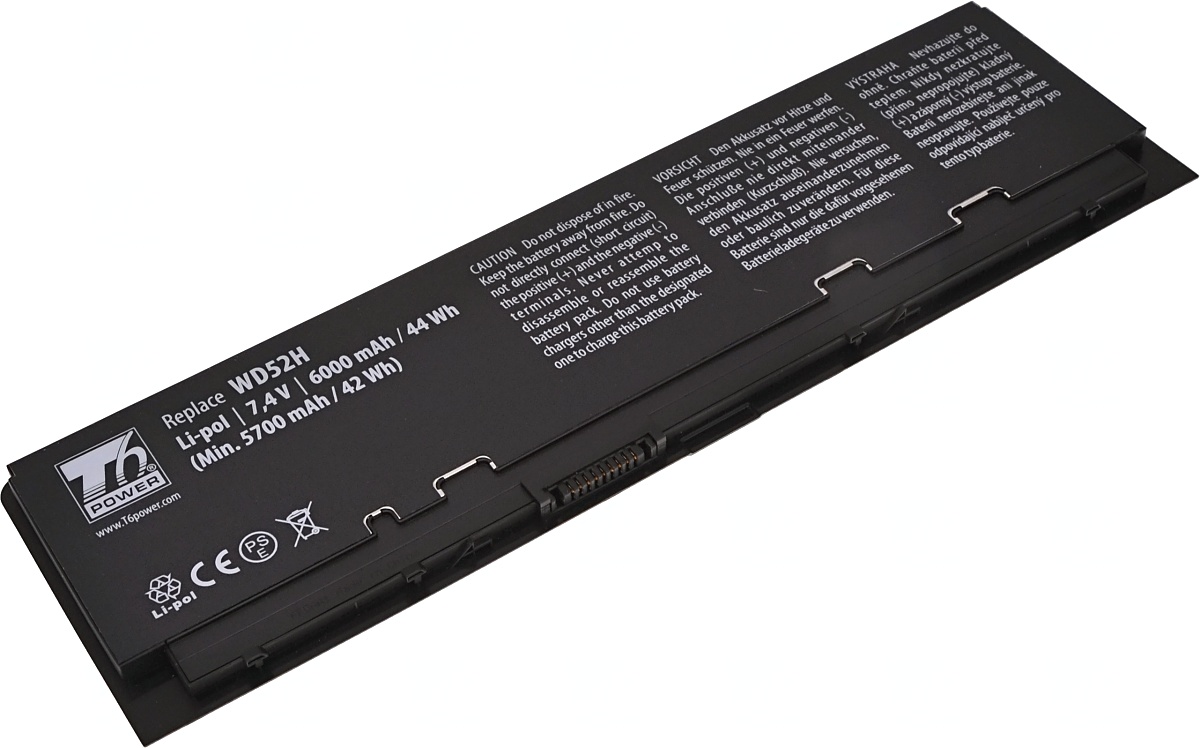 Batéria T6 Power pre Dell Latitude E7240, E7250, 6000mAh, 44Wh, 4cell, Li-pol