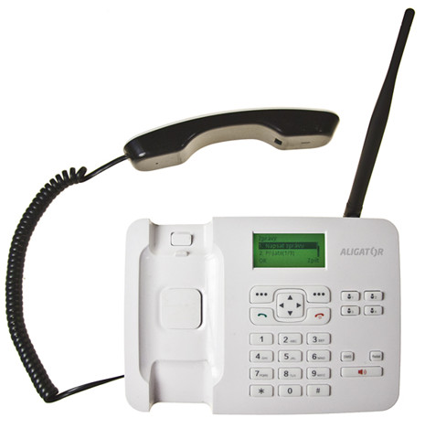 ALIGATOR T100 Stolní telefon na simkartu White