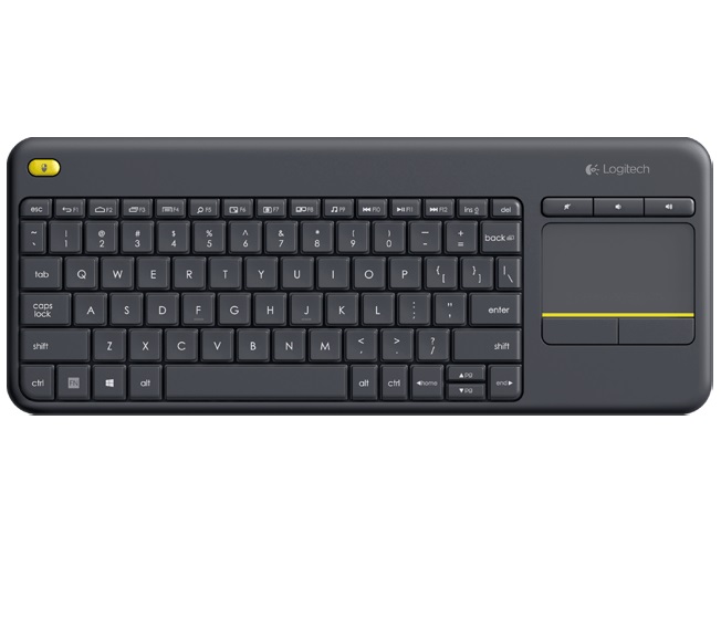 Logitech K400 plus/ Bezdrátová USB/ US-Layout/ Černá