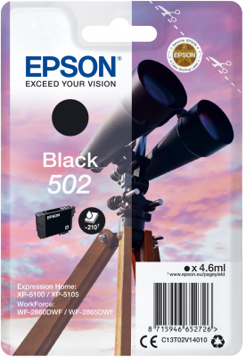 EPSON singlepack, Black 502, Ink, standard