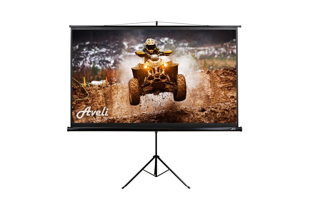 Projekčné plátno AVELI statív, 221x125cm (16:9) 100", čierny tubus 