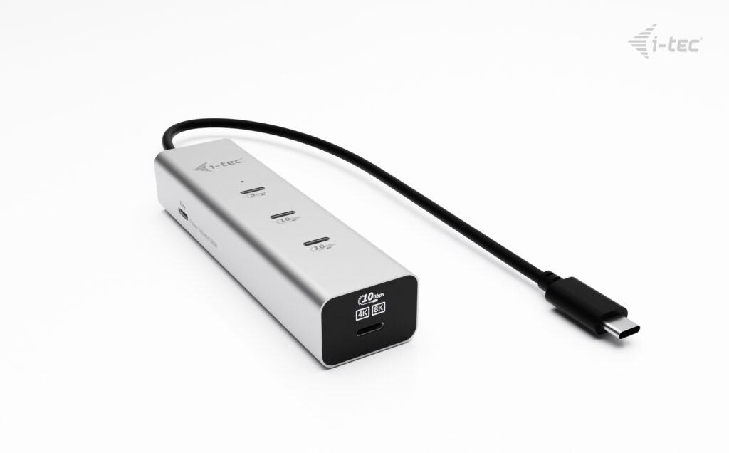 i-tec USB-C Charging Metal HUB 5port s USB-C video 8K, Power Delivery 85W 