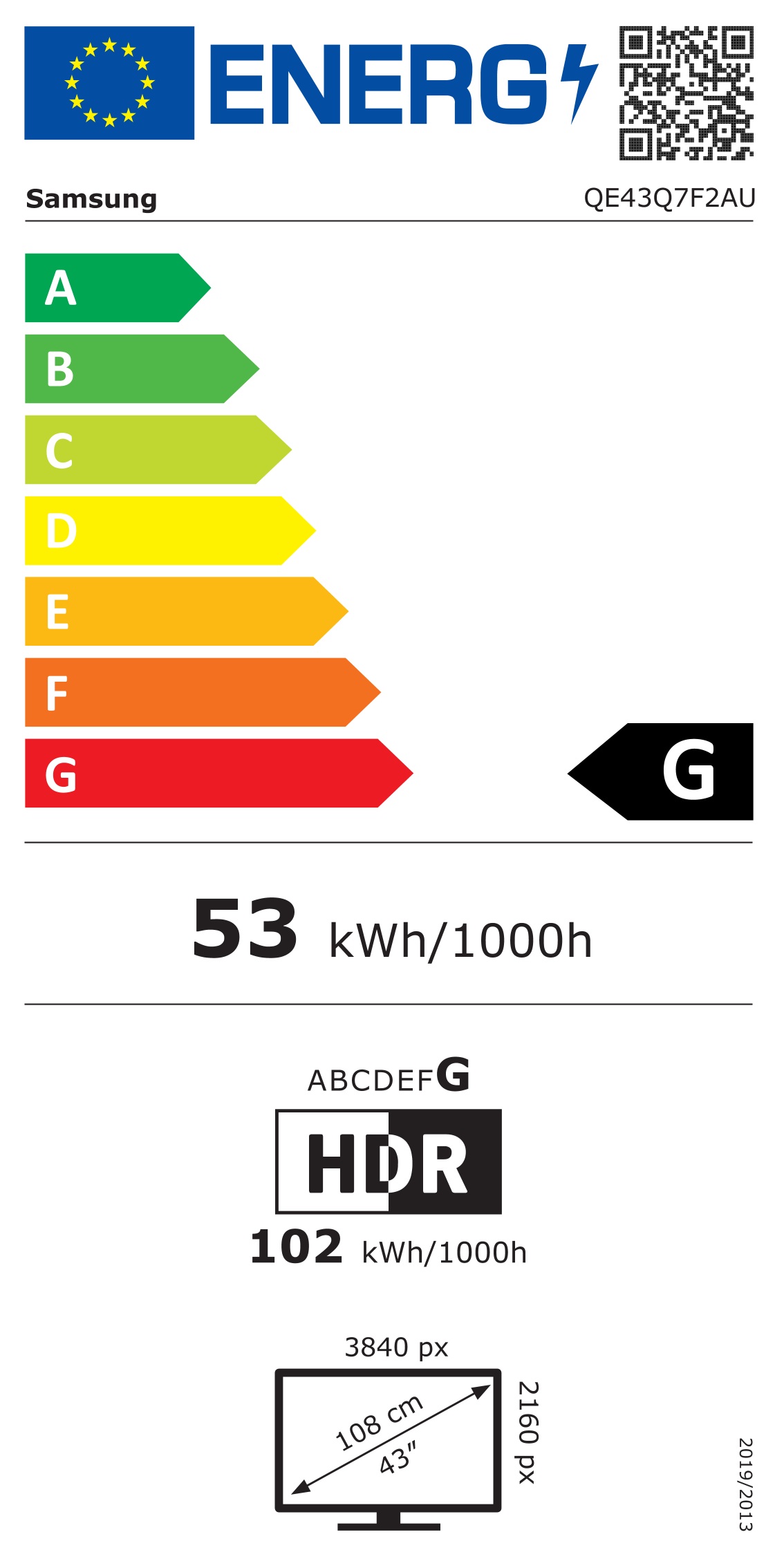 Samsung 43" QLED QE43Q7F: 4K UHD, DVB-T2 C S 