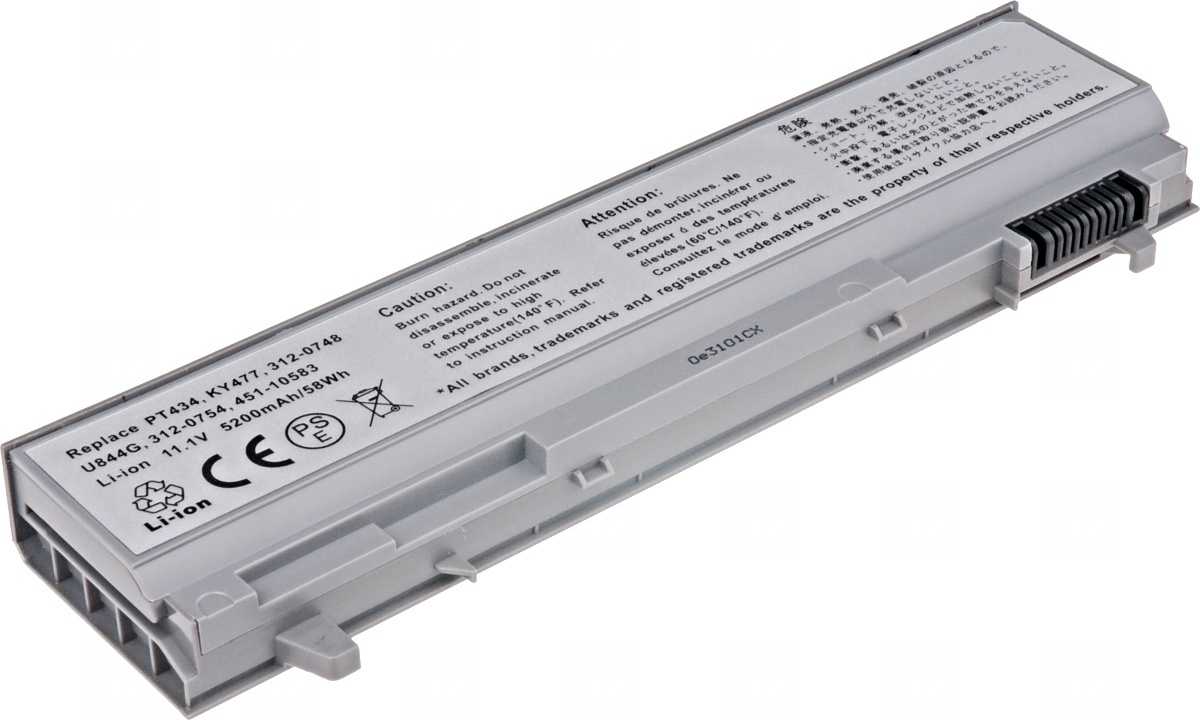 Batéria T6 Power pre Dell Latitude E6400, E6410, E6500, E6510, Precision M4400, 5200mAh, 58Wh, 6cell