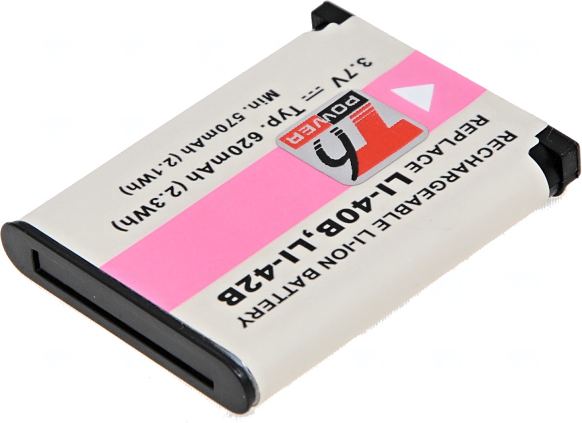 Batéria T6 Power Olympus Li-40B, Li-42B, D-Li63, EN-EL10, NP-45, NP-80, D-Li108, 620mAh, 2, 3Wh 
