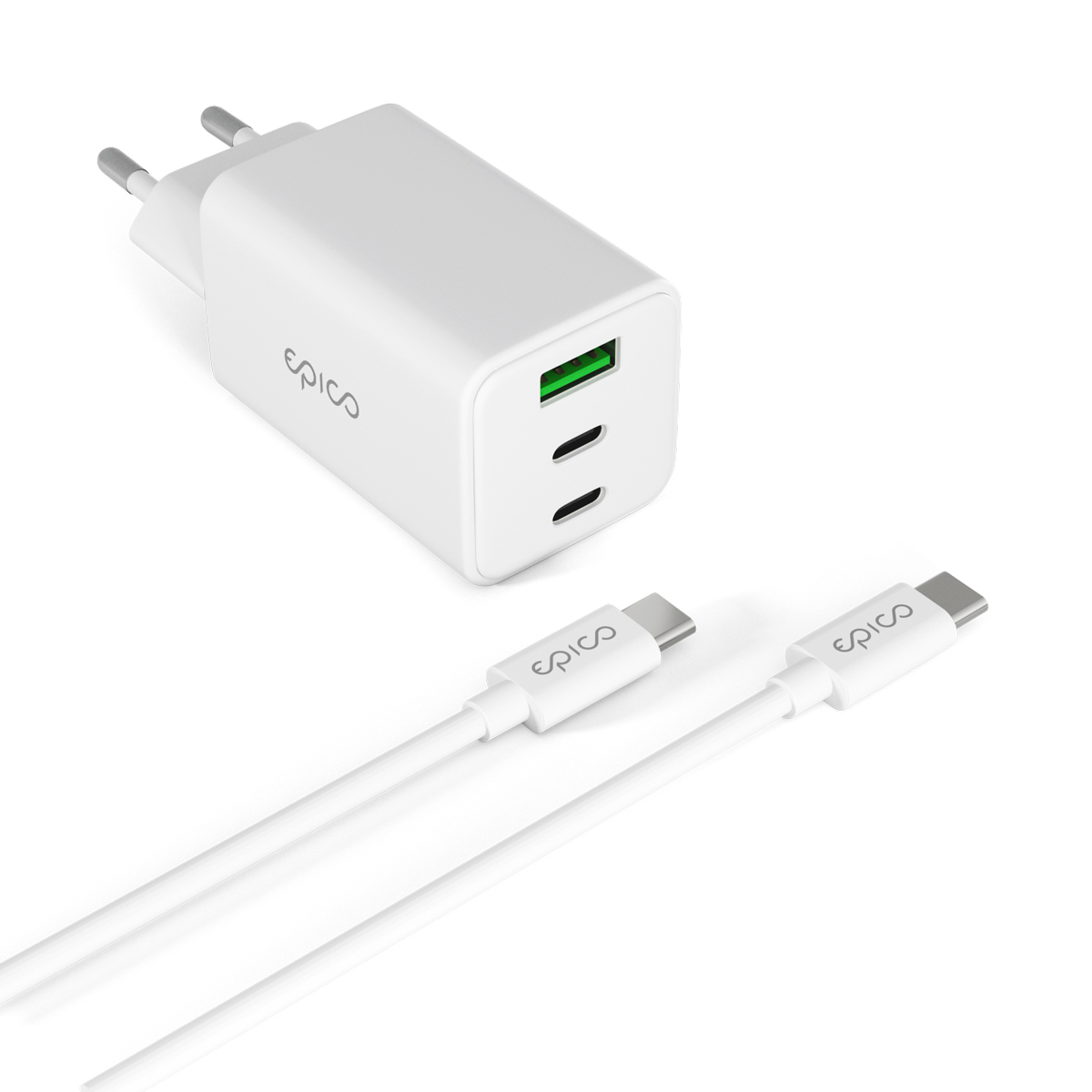 Epico GaN 65W adaptér EA65 s 1, 2 m USB-C káblom 