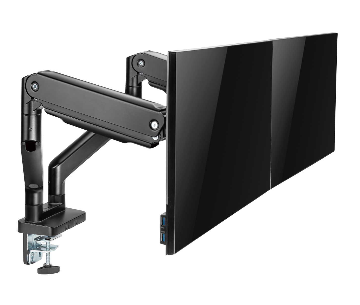 Držiak monitora Brateck LDT60-C024 dve ramená vedľa seba mechanická pružina Heavy Duty 