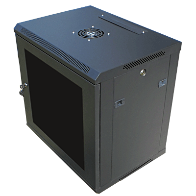 Datacom 19" rozvádzač 9U/ 450 mm (sklo) čierny 