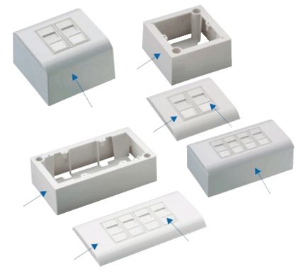 DATACOM Modul.dát.zásuvka UTP CAT5E 4xRJ45 na aj pod omietku