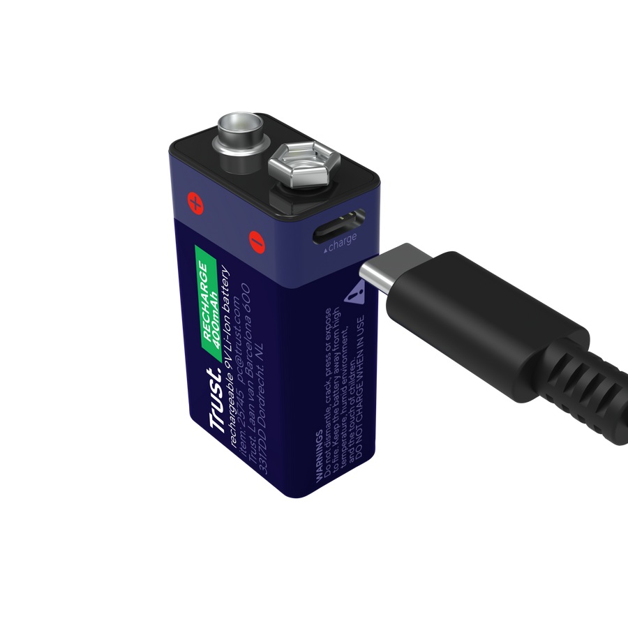 TRUST USB-C RECHARGEABLE BATTERY - 9V 
