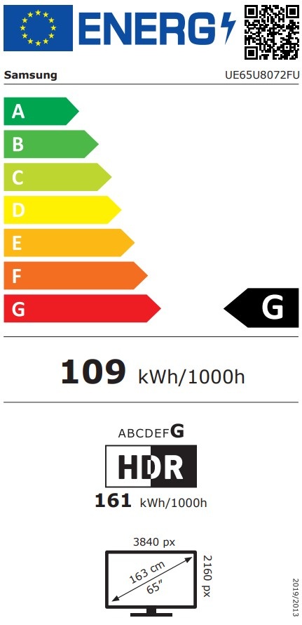 Samsung/ UE65U8072/ 65"/ 4K UHD/ Čierna 