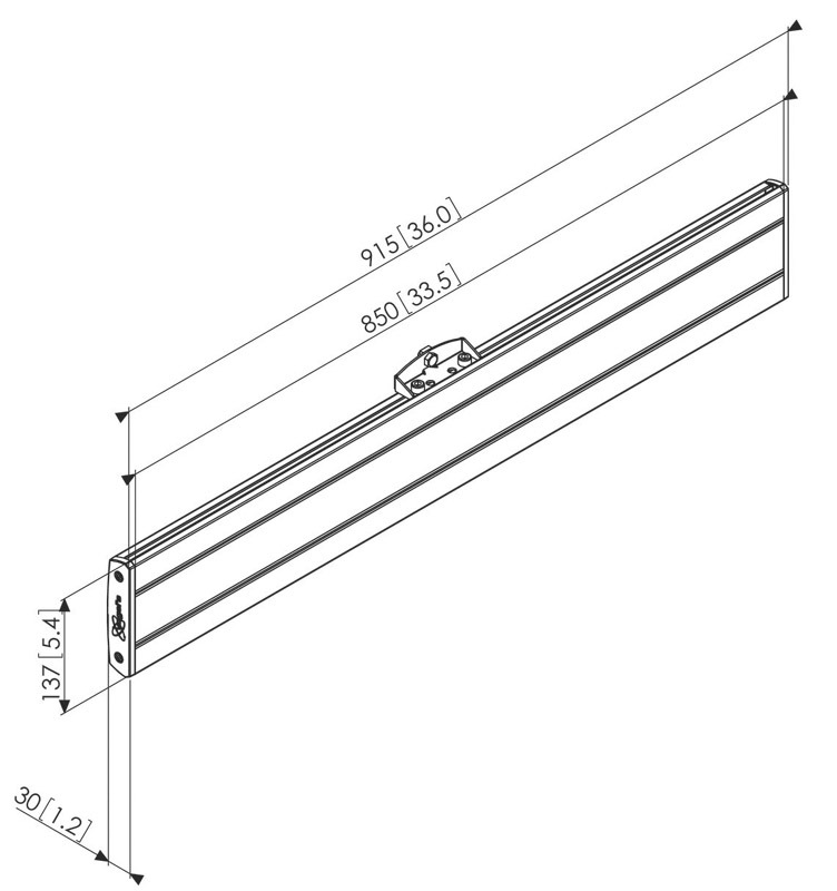Vogel´s vodor. úchyt Connect-it PFB 3409, 915mm, strieborný 
