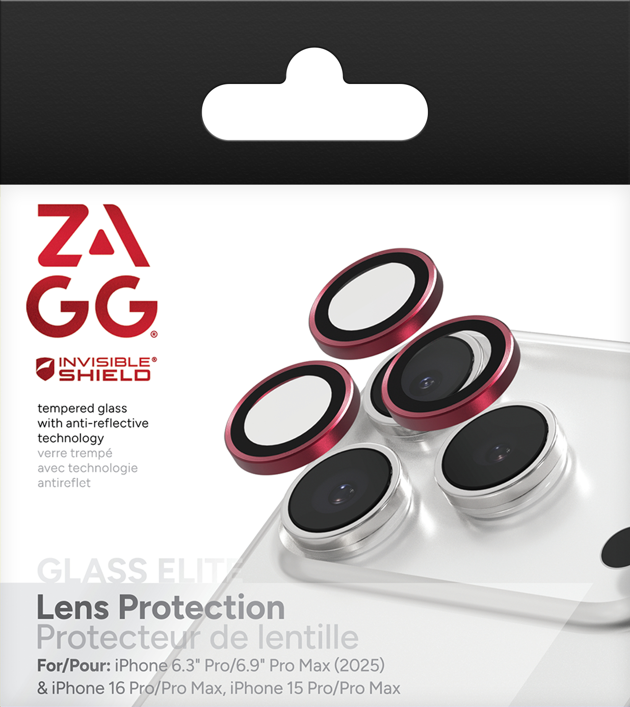 ZAGG Premium Ochranná šošovka Apple 17 Pro/ 17 Pro Max/ 16 Pro/ 16 Pro Max/ 15 Pro/ 15 Pro Max - ružová 
