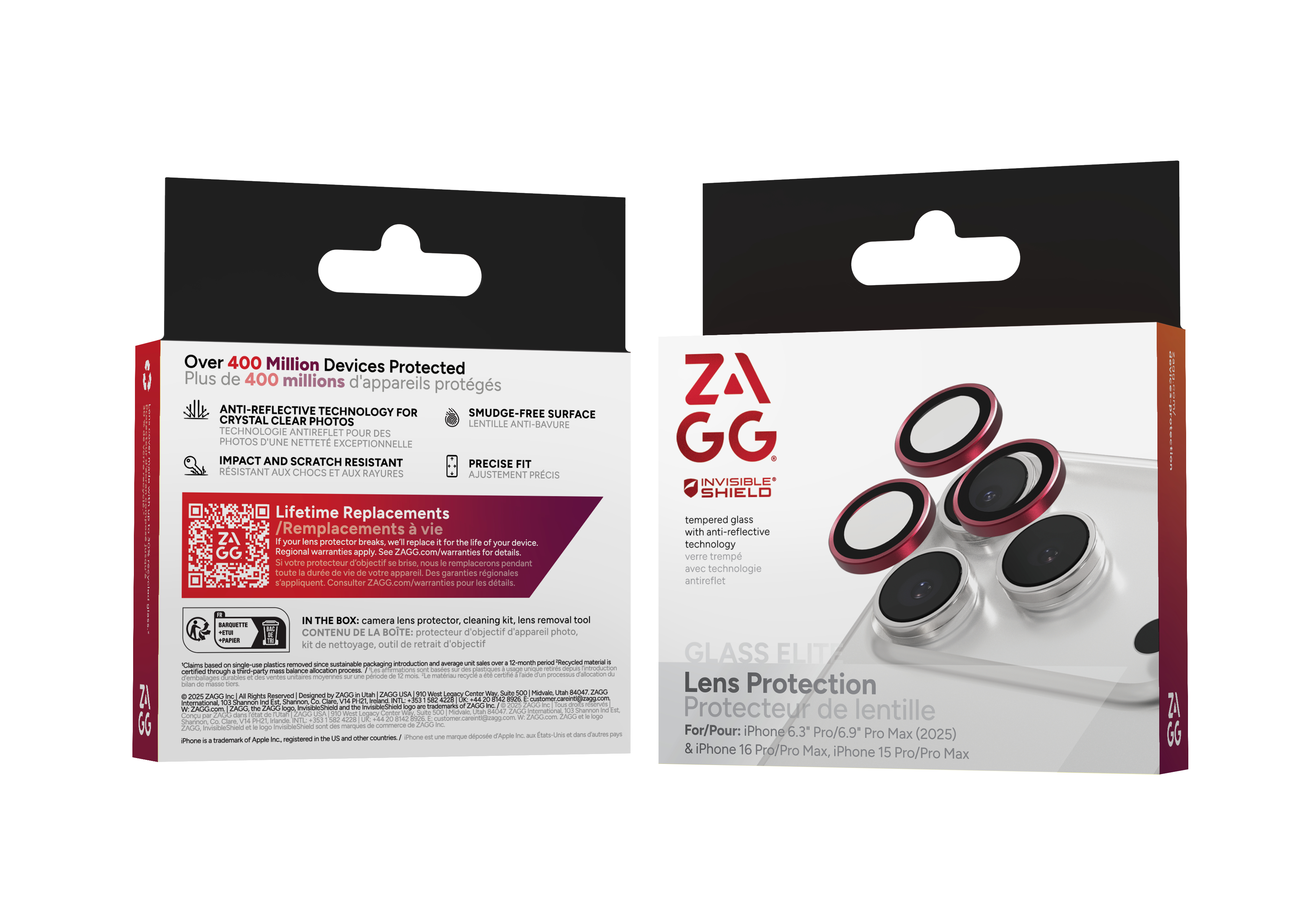 ZAGG Premium Ochranná šošovka Apple 17 Pro/ 17 Pro Max/ 16 Pro/ 16 Pro Max/ 15 Pro/ 15 Pro Max - ružová 