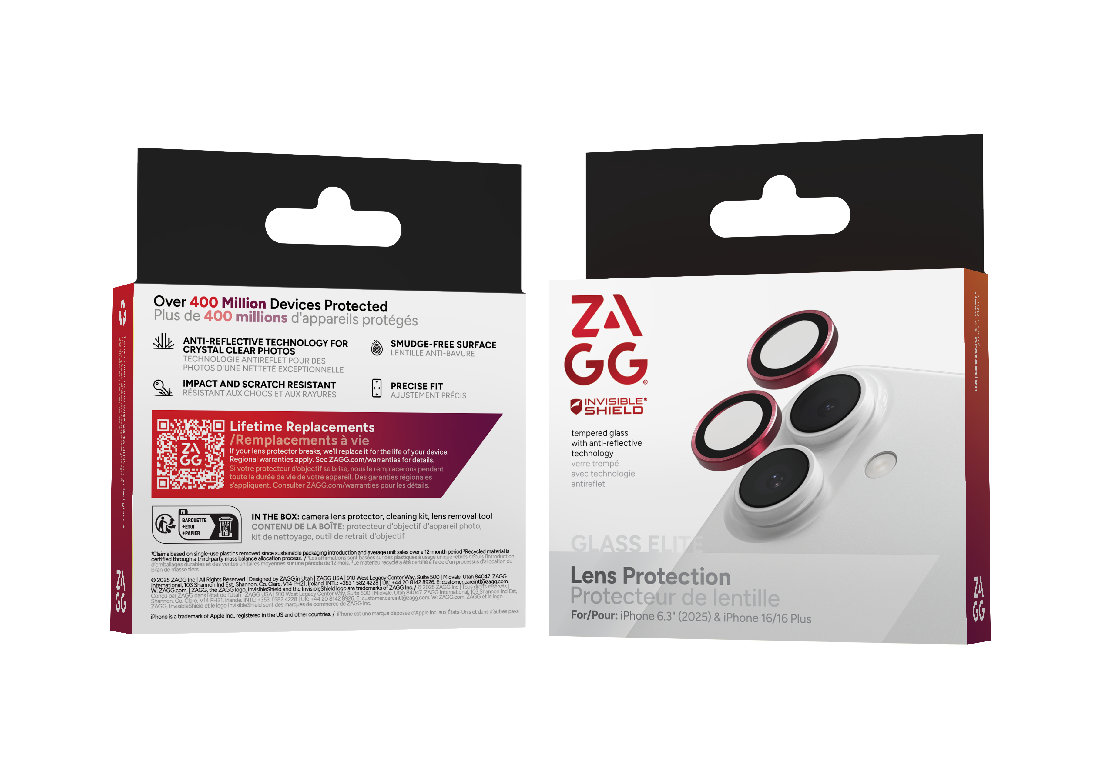ZAGG Ochranná šošovka Premium pre Apple iPhone 17/ 16/ 16+ - ružová 
