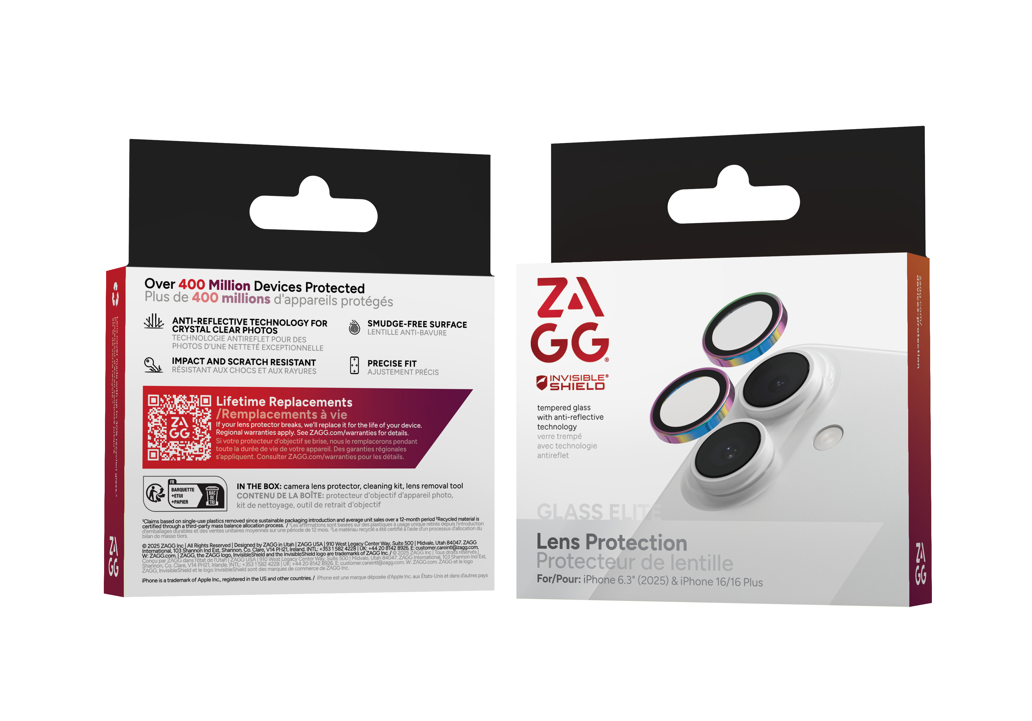 ZAGG Ochranná šošovka Premium pre Apple iPhone 17/ 16/ 16+ - dúhová 