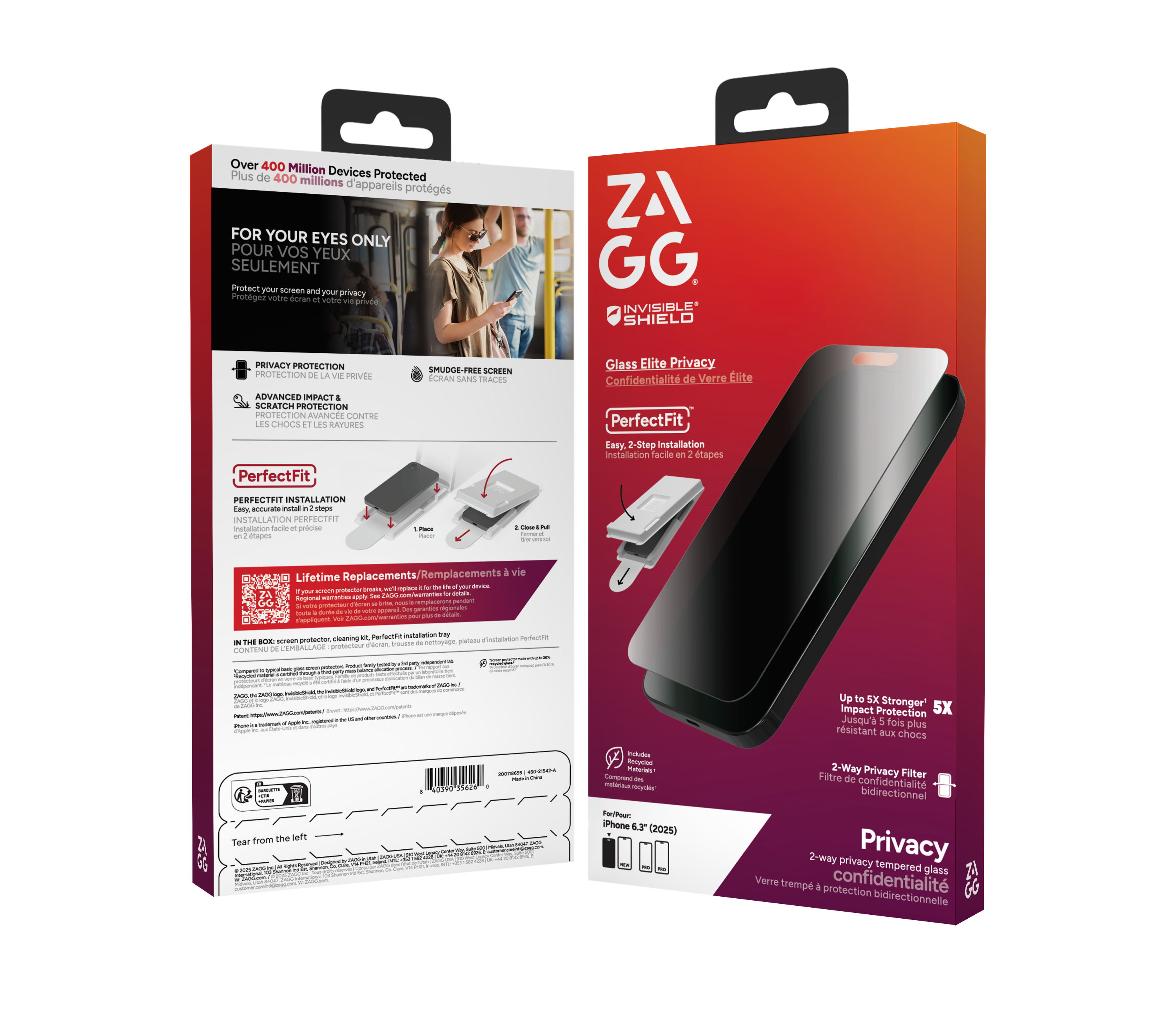 ZAGG Ochranné sklo Elite Privacy pre Apple iPhone 17 
