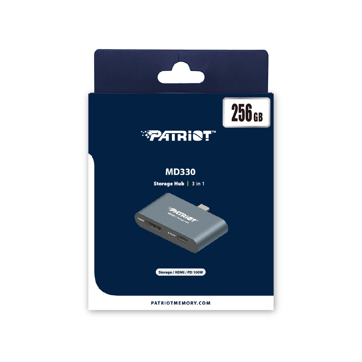 256GB Patriot HUB + úložisko MD300 USB-C+ HDMI 