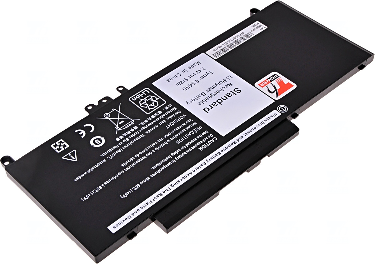 Batéria T6 Power Dell Latitude E5450, E5550, E5250, 3150, 3160, 6900mAh, 51Wh, 4cell, Li-pol 