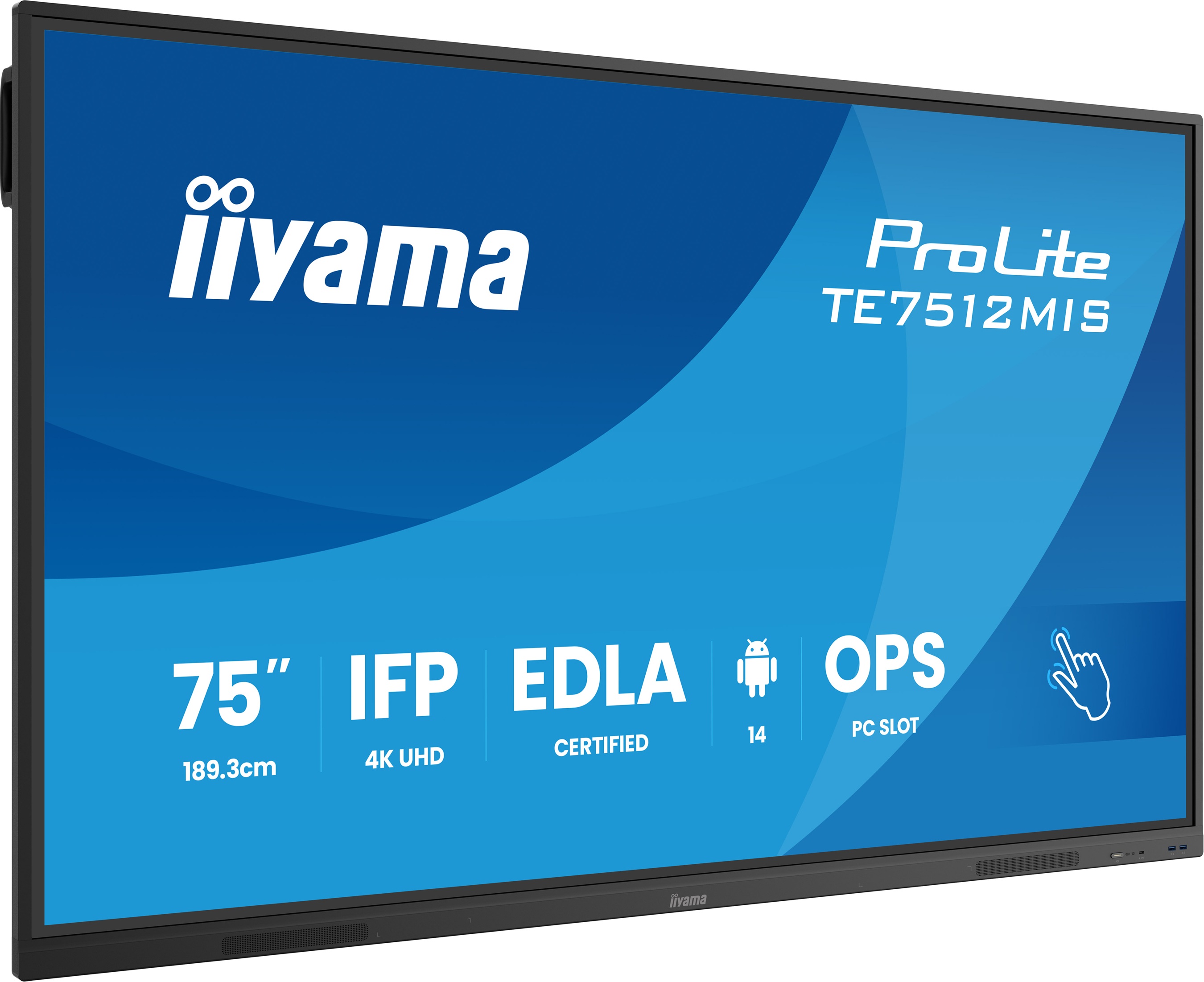 75" iiyama TE7512MIS-B4AG: IPS, 4K, 40P, USB-C 