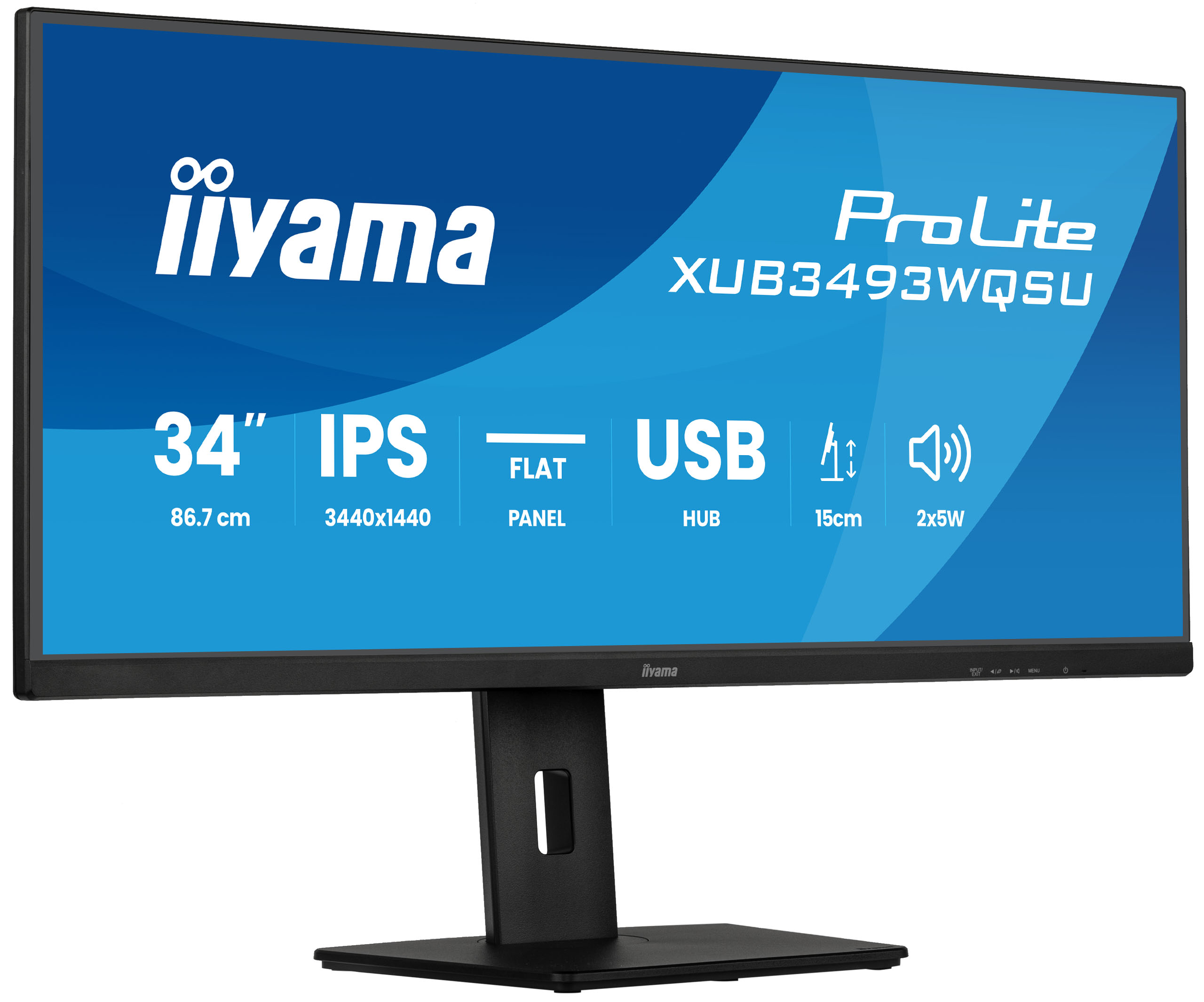 iiyama ProLite/ XUB3493WQSU-B6/ 34"/ IPS/ wQHD/ 120Hz/ 1ms/ Čierna/ 3R 