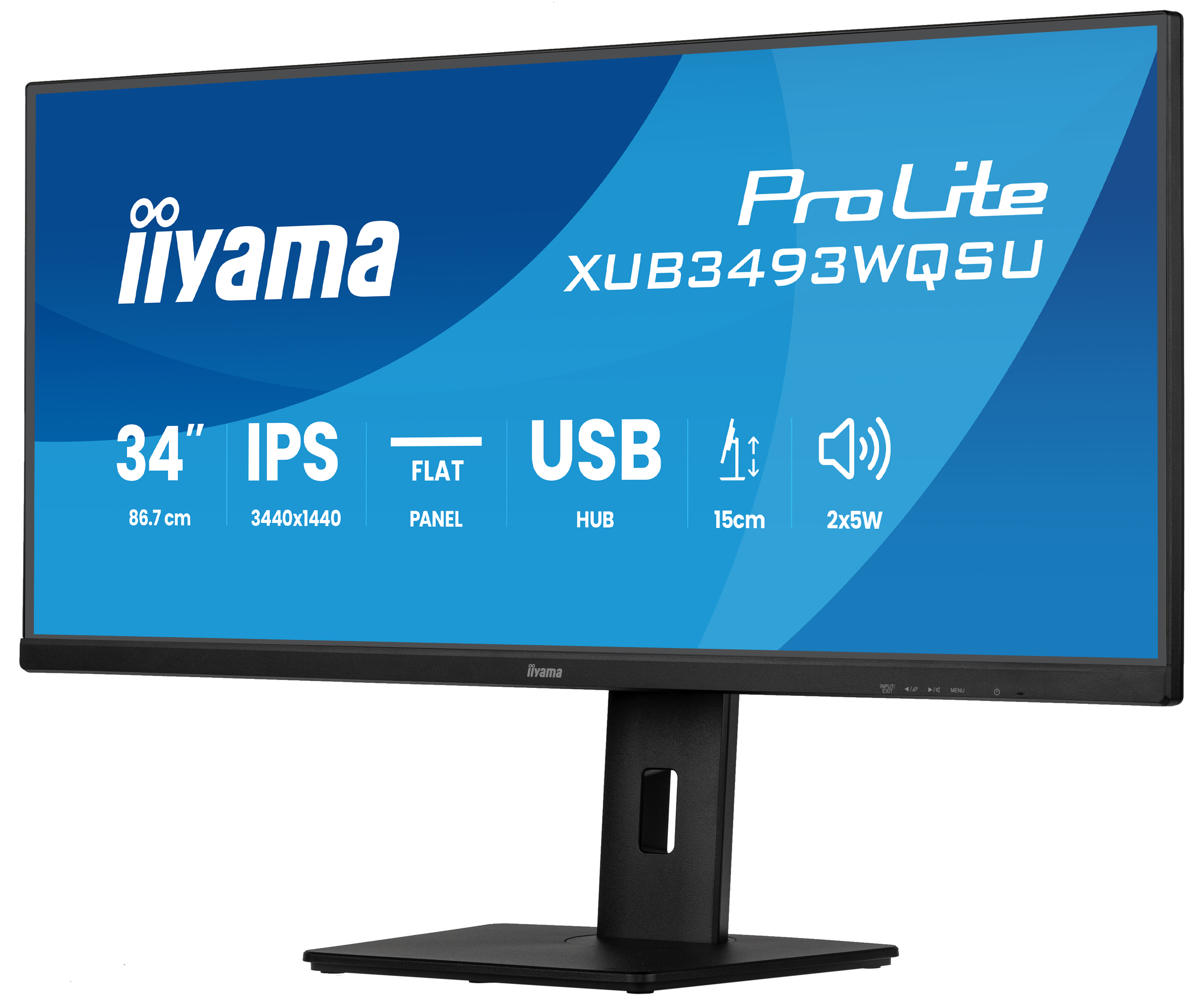 iiyama ProLite/ XUB3493WQSU-B6/ 34"/ IPS/ wQHD/ 120Hz/ 1ms/ Čierna/ 3R 