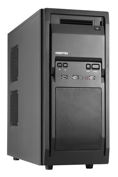 Skriňa CHIEFTEC Libra Series/ Miditower,  LF-02B-OP,  čierna,  USB 3.0,  žiadny zdroj