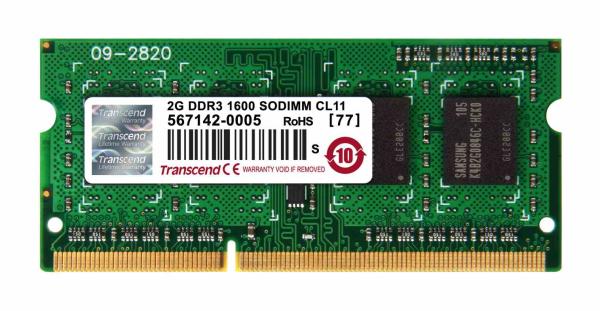 SODIMM DDR3 2GB 1600MHz TRANSCEND 1Rx8 CL11