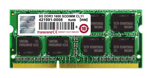 SODIMM DDR3 8GB 1600MHz TRANSCEND 2Rx8 CL112