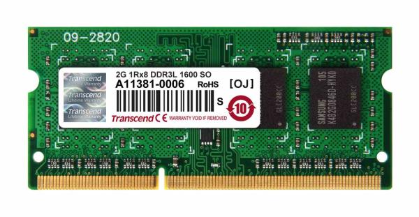 SODIMM DDR3L 2GB 1600MHz TRANSCEND 1Rx8 CL11