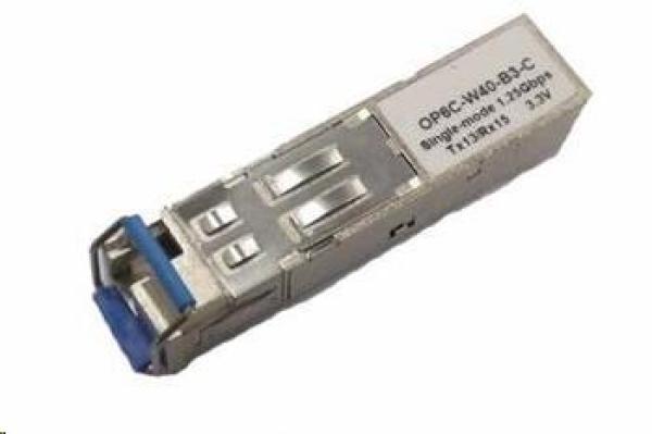 SFP WDM transceiver 1, 25Gbps 1000BASE-BX10 SM 10km TX1310/ RX1550nm LC simp. 3, 3V,  HP komp.,  DMI J9142B