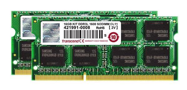 SODIMM DDR3L 16GB KIT 1600MHz TRANSCEND 2Rx8 CL11