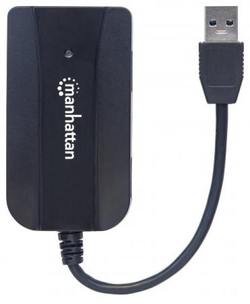 MANHATTAN SuperSpeed USB 3.0 Hub a čítačka kariet,  3 porty4