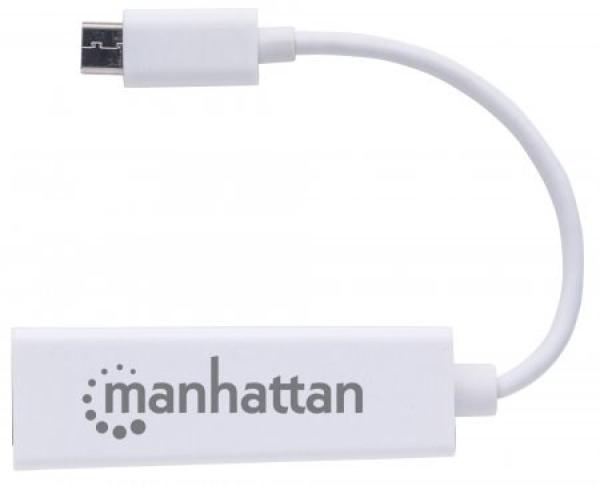 Adaptér MANHATTAN Type-C na gigabitovú sieť,  USB 3.12