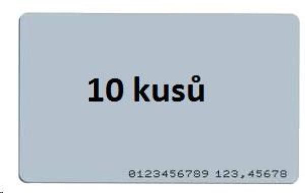 Karta ISO v balení 10 ks ,  RFID 125 kHz EM4200,  RO,  vytlačené číslo štítku na karte