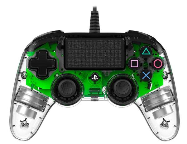 Nacon Wired Compact Controller - ovladač pro PlayStation 4 - průhledný zelený2