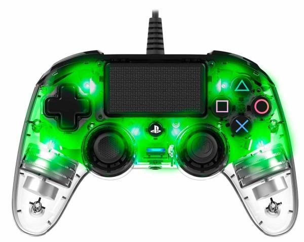 Nacon Wired Compact Controller - ovladač pro PlayStation 4 - průhledný zelený4