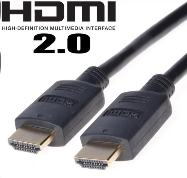 PremiumCord HDMI 2.0 Vysokorýchlostný + ethernetový kábel,  pozlátené konektory,  0, 5 m1
