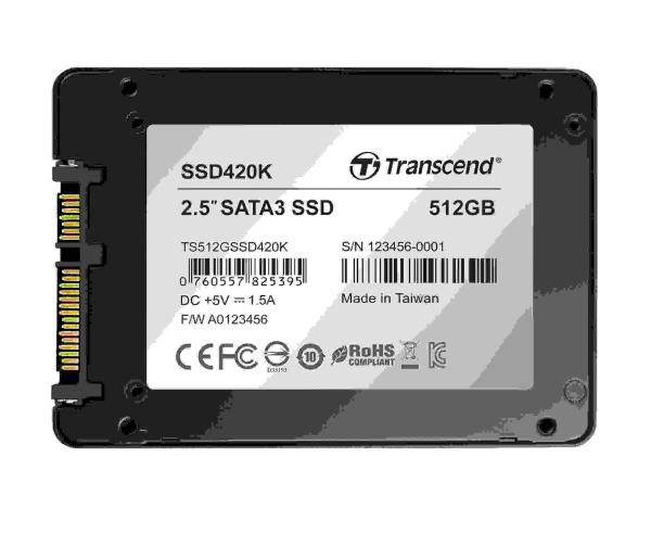 TRANSCEND Industrial SSD 420K,  512GB,  2, 5",  SATA III,  MLC,  hliníkové puzdro1