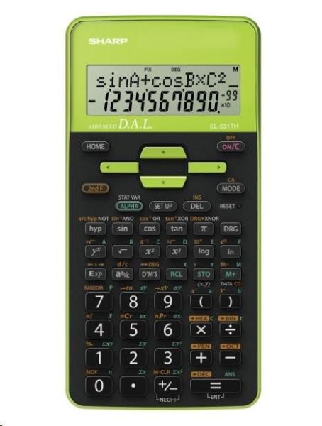 SHARP kalkulačka - EL531THBGR - zelená - blister