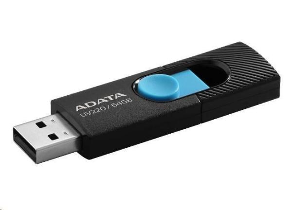 ADATA Flash disk 32GB UV220,  USB 2.0 Dash Drive,  čierna/ modrá1