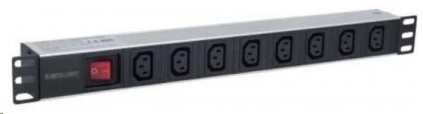 Distribučný panel Intellinet PDU,  8x zásuvka C13,  1U rack,  2 m odpojiteľný kábel