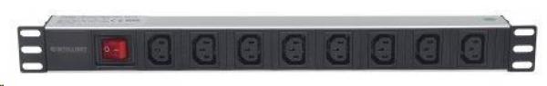 Distribučný panel Intellinet PDU,  8x zásuvka C13,  1U rack,  2 m odpojiteľný kábel1