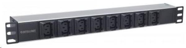 Intellinet PDU distribučný panel,  8x zásuvka C13,  1U rack,  2m odpojiteľný kábel,  ochrana proti pádu