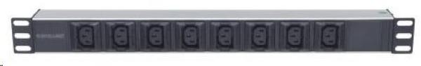 Intellinet PDU distribučný panel, 8x zásuvka C13, 1U rack, 2m odpojiteľný kábel, ochrana proti pádu1