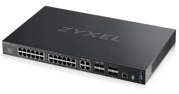 Zyxel XGS4600-32 L3 Managed Switch, 24x gigabit RJ45, 4x gigabit/SFP, 4x 10G SFP+, stohovateľný, dvojitý zdroj napájani