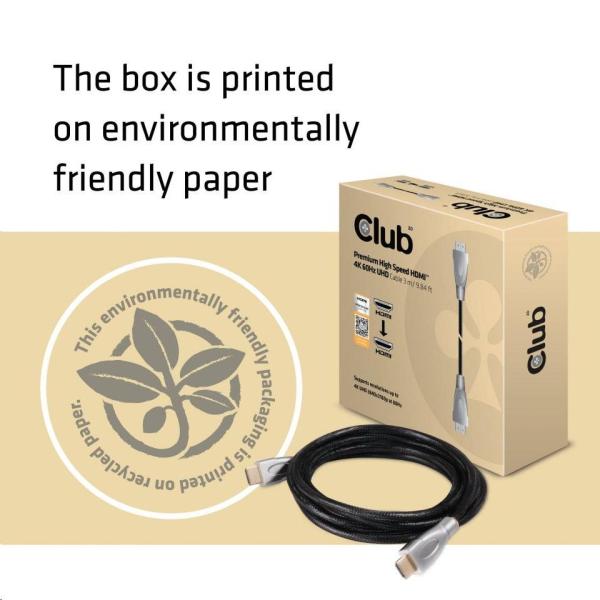 Club3D Kabel Certifikovaný HDMI Premium High Speed,  HDMI 2.0 4K60Hz UHD,  3m6