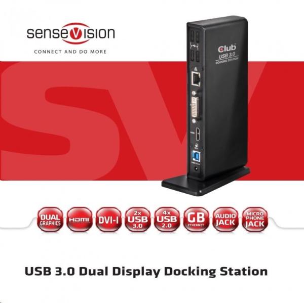 Club3D Dokovací stanice USB 3.0 Type A Dual Display4