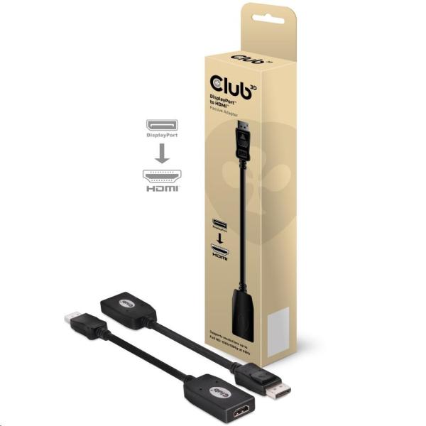 Club3D Pasívny adaptér DisplayPort 1.1 na HDMI 1.3 (M/ F),  24cm